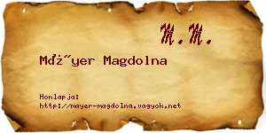 Máyer Magdolna névjegykártya
